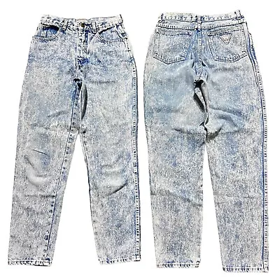Vintage 80s 90s Stefano Acid Wash High Waist Skinny Jeans Accents Sz 4/5 • $29.99