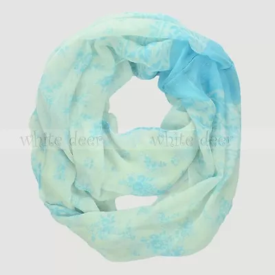 Floral Print Flower Leaf Block Circle Loop Wrap Infinity Scarf Multi Color Soft • $6.59