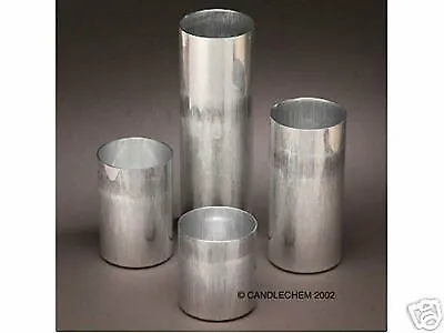 Round Pillar Seamless Aluminum Candle Molds 3 Inch Size (You Choose Height) • $13.95