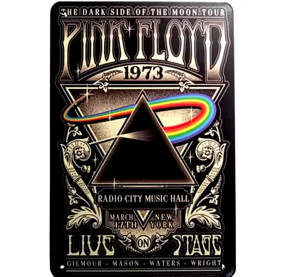 Pink Floyd Vintage Metal Sign 70s Rock & Roll Concert Poster Tin Sign Decor 12x8 • $13.50