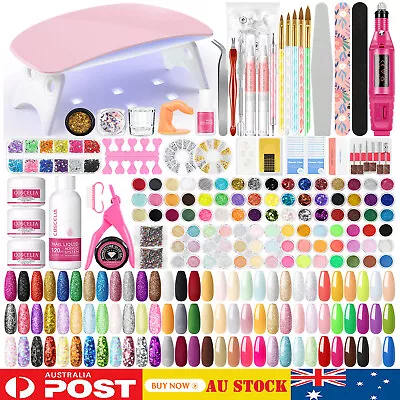 Full Acrylic Nail Kit Acrylic Powder Monomer Kit UV Lamp Glitter Powder Nail Art • $17.09