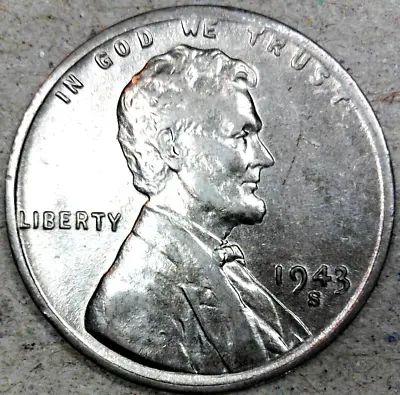 1943 S American Cent Circulated Steel Lincoln Wheat San Francisco Mint Penny • $4.50