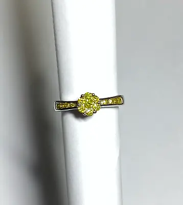 Women's 14k White Gold Ring With 0.50CT Canary Yellow Diamonds (Size 6.5) • £481.60