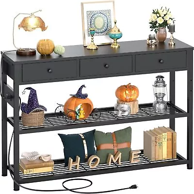 47'' Entryway Table With Storage & Charging Station Console Tables With Drawers • $256.39