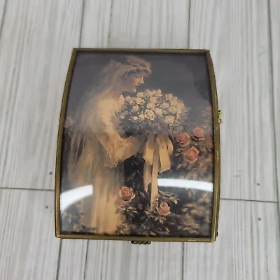 Via Vermont Stained Glass Trinket Box Wedding Bride Vanity Dish 5 X4  • $9.99