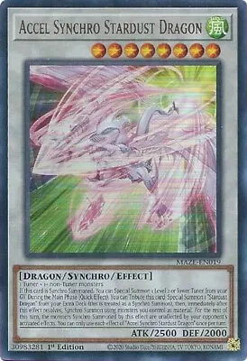 Yugioh Accel Synchro Stardust Dragon MAZE-EN019 Ultra Rare 1st Ed NM • $11.50