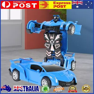 2 In 1 Mini Car Toys One-key Deformation Robot Car Toy Boys Gift (B Blue) • $9.69