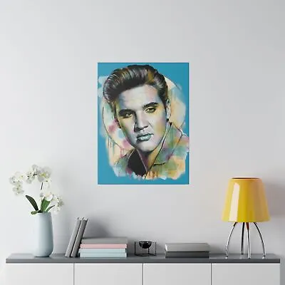 Elvis Presley Watercolor Matte Canvas Stretched 0.75  King Of Rock-n-Roll • $30.20