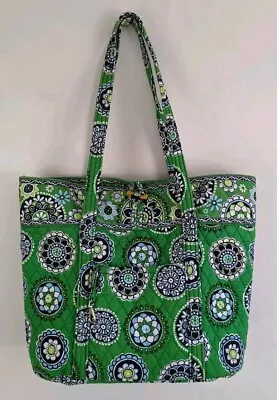 Vera Bradley Cupcakes Grass Green Large Tote Bag Satchel Diaper Travel Knitting  • $41.25