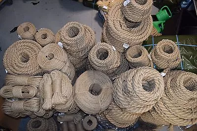 £1.19 • Buy Natural Jute Rope Twisted Decking Cord Garden Boating Sash Camping 6mm - 60mm