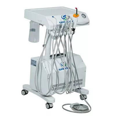 Greeloy Mobile Veterinary Dental Unit Cart + Silent Oil Free Air Compressor 4H • $480.69