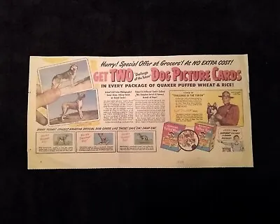 Quaker Puffed Rice Sgt Preston Challenge Of Yukon Vintage Premium Advertisement • $10