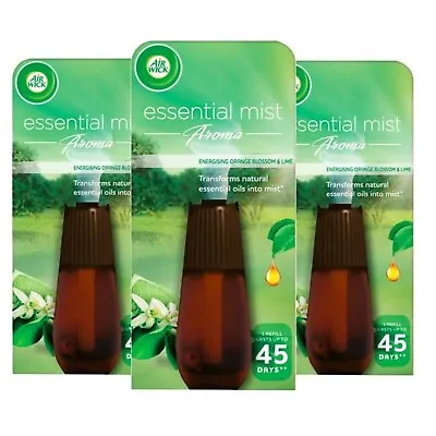 £12.79 • Buy 3 X Air Wick Essential Mist Aroma Air Freshener Refill Orange & Lime 20ml