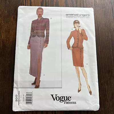 Vogue Paris Originals Vtg 80’s/90’s Sewing Pattern Ungaro #2017 Suit Sz 14/16/18 • $29.95