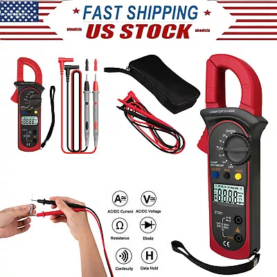 Handheld True RMS Digital Clamp Meter Ampere Ohm AC DC Volt Capacitance Tester • $13.99