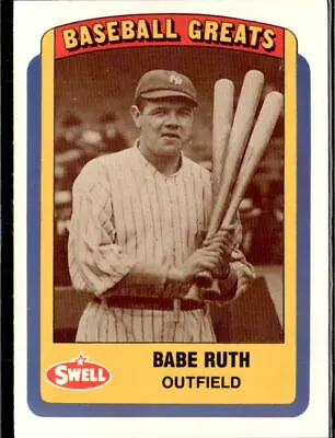 1990 Swell #10 Babe Ruth Baseballs Greats N/A N/A NM/MT+ • $2.50
