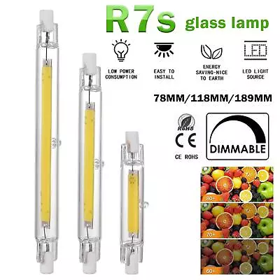 R7S LED Lamp Glass Tube COB Bulb 78MM 5W 118MM 10W Corn Lamp New U7X0 • $5.04