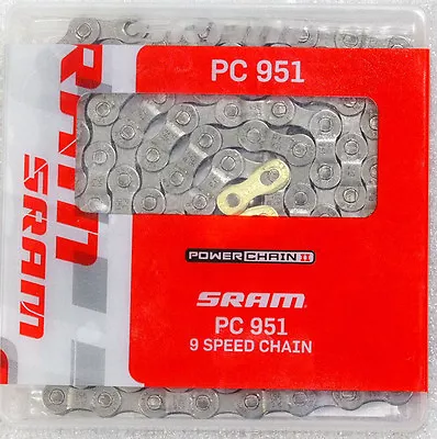 Sram PC951 9 Spd Speed  114 Link MTB Road Bike Chain  With Powerlink • $23.93