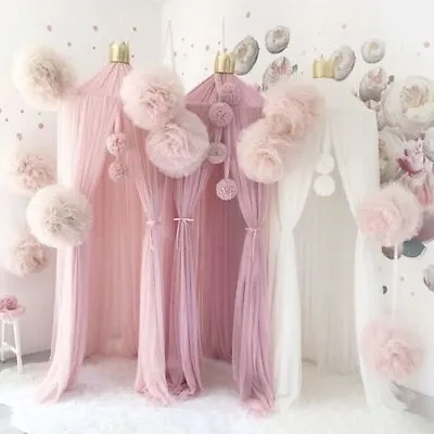 Baby Girls Room Decoration Princess Chiffon Canopy Bed Curtain Net Ball New • £7