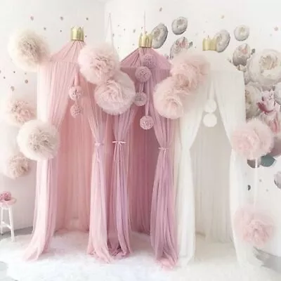 Baby Girls Room Decoration Princess Chiffon Canopy Bed Curtain Net Ball✔ • £7.12