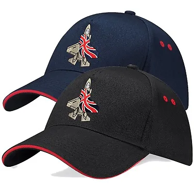 F-35 Fighter Union Jack Flag Flying Embroidered Aircraft Contrast Pilots Cap F35 • £11.94