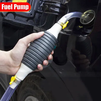 $9.18 • Buy Car Parts Manual Siphon Pump Fuel Gas Transfer Oil Liquid Hand Air Pumps Tool 