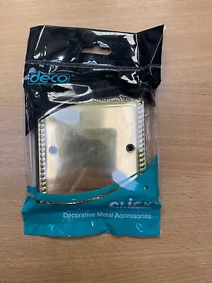 £7 • Buy Click Deco 1 Gang Blank Plate Brass Roped Edged  GCBR060