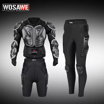 WOSAWE Motorcycle Full Body Armor Jacket Hip Protective Shorts Padded Trousers • $41.34