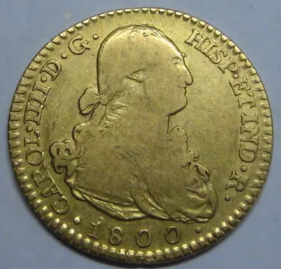 1800 Madrid 2 Escudos Charles Iv Spain Gold Doubloon Spanish Colonial Era • $580