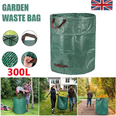 300L Garden Waste Bag Heavy Duty Extra Large Refuse Storage Sacks With Handles • £6.89