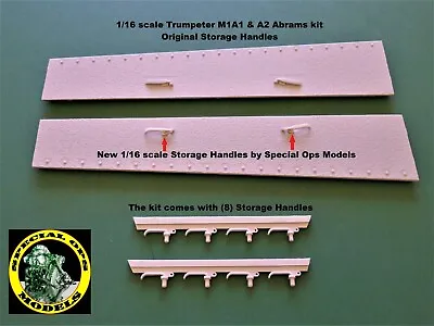 1/16 Scale STORAGE HANDLES (8 PC) Trumpeter & Tamiya M1A1 M1A2 Abrams Kit  • $14.95