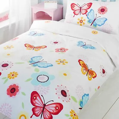 £13.99 • Buy New Butterflies Single Duvet Cover & Pillowcase Set - Girls Bedding Butterfly