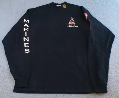 US Marine Corps Marathon Shirt Men's Large Black Long Sleeve Mock Neck 2010 • $18.88