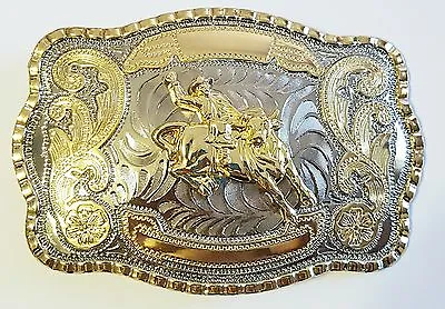 Bull Ride  Rodeo Animal Long Huge Rodeo Big Cowboy Western Shine Belt Buckle • $14.99