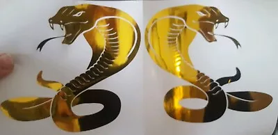 Snake Cobra Stickers Decals Gold Chrome Fuel Tank Motorcycle 2 X 150mm Vinyl Clr • £5.99