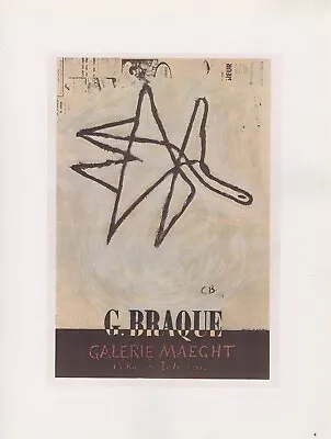 1989 VINTAGE  G. BRAQUE GALERIE MAEGHT  MOURLOT MINI POSTER COLOR Art Lithograph • $30