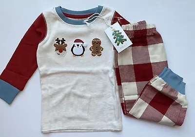 NEXT Baby Boy Red & White Christmas Long Sleeved Pyjamas PJ Set BNWT 9-12mths • £12