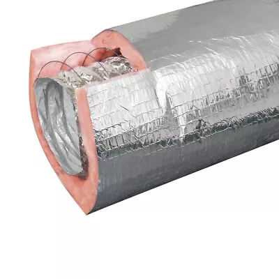 12-in X 25-Ft Insulated Flexible Round Flex Duct Tube R8 Heating/AC Vent Venting • $174.89