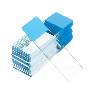 *Box Of 50pc* Blank Microscope Slides 1x3  25x75mm With Single Blue Coated End • $9.99