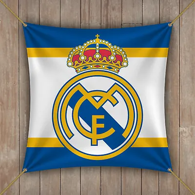 Real Madrid Flag Banner 1x1 Feet Soccer Blancos Bandera Sticker Bernabeu Liga • $14.99