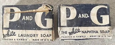 Vintage P&G Proctor & Gamble White Laundry Soap Naphtha 2 Bars Soap • $14