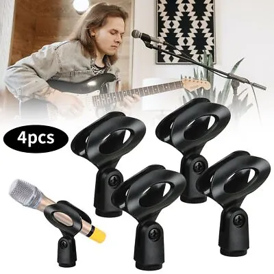 New Durable Wireless Black Microphone Mount Holder Mic Clip Universal Mic Stand • £3.54