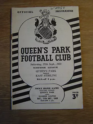 1958/59 QUEEN'S PARK V EAST STIRLING • £4.99