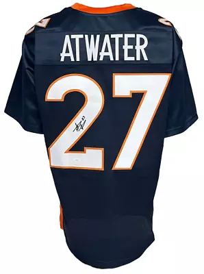 Denver Broncos Steve Atwater Autographed Pro Style Navy Blue Jersey JSA Authe... • $159