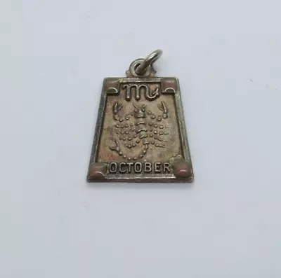 Vintage Sterling Silver Enamel October Scorpio Charm • $19.95