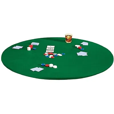 $10.95 • Buy Poker Card Games Green Felt Fitted Round Cloth Cover Fits To 36  To 42  Table