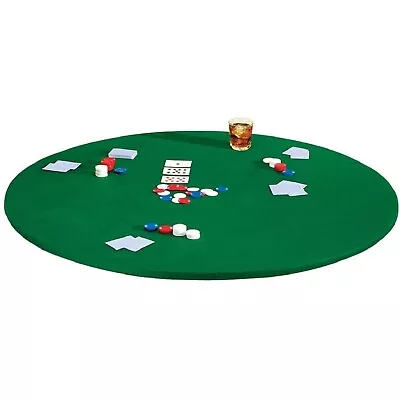 $10.95 • Buy Poker Card Games Green Felt Fitted Round Cloth Cover Fits To 36  To 42  Table