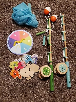 MELISSA & DOUG CATCH AND COUNT FISHING GAME FISH POLES MAGNETIC TOY With Bag • $11