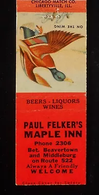 1940s? Paul Felker's Maple Inn Phone 2306 Beavertown Middleburg Paxtonville PA • $5.73