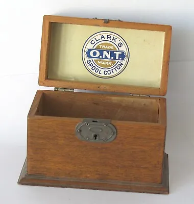 Ant. Clarks O. N. T.  Spool Cotton Miniature Wooden Thread Box Sewing Millinery • £57.37